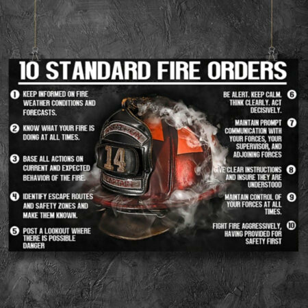 Firefighter Standard Fire Orders Black Style - Horizontal Poster - Owl Ohh - Owl Ohh