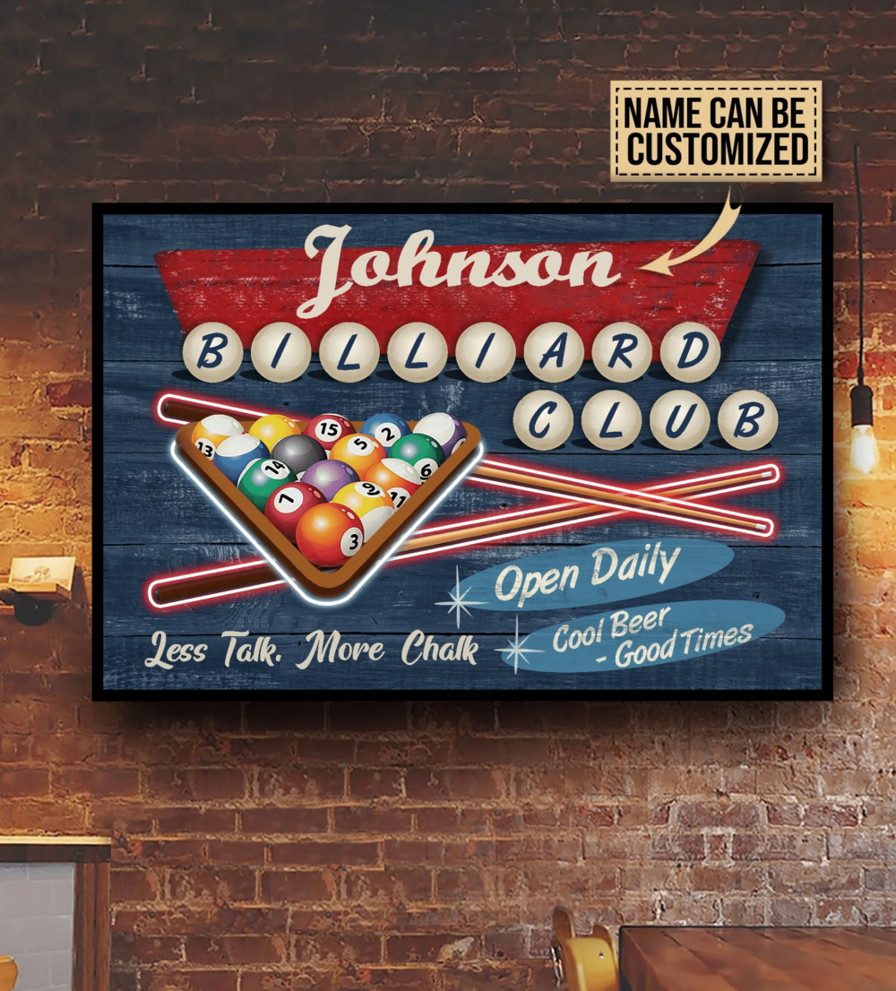 Billiard Club Good Times Personalized - Horizontal Poster - Owl Ohh - Owl Ohh