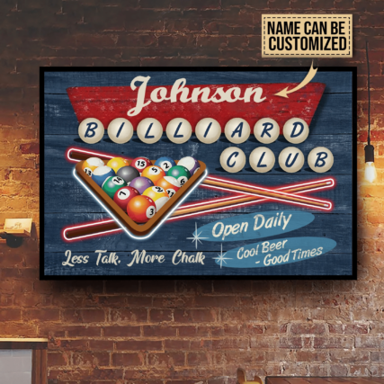 Billiard Club Good Times Personalized - Horizontal Poster - Owl Ohh - Owl Ohh