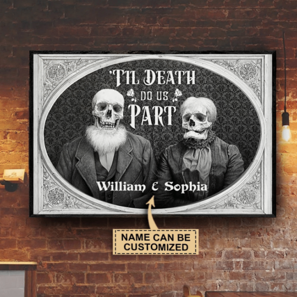 Skull Skeleton Do Us Part Personalized - Horizontal Poster - Owl Ohh - Owl Ohh