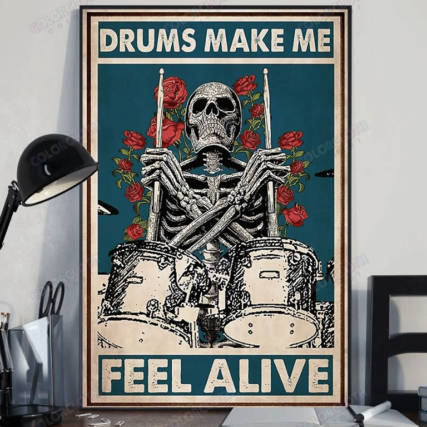 Drum Make Me Feel Alive - Vertical Poster - Owl Ohh - Owl Ohh