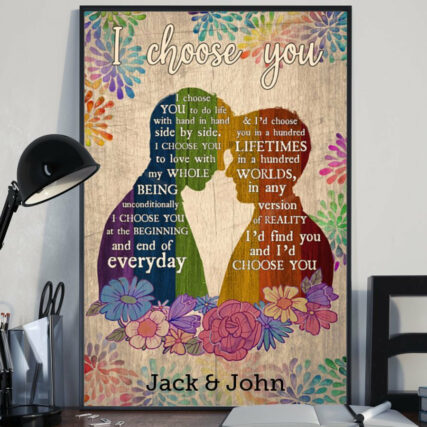 LGBT Couple I Choose You Personalized - Vertical Poster - Owl Ohh - Owl Ohh