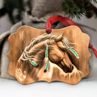 Horse Native American Cool - Horizontal Ornament - Owl Ohh - Owl Ohh