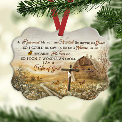 Jesus Faith Butterfly God In Farm I Am A Child Of God - Horizontal Ornament - Owl Ohh - Owl Ohh