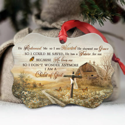 Jesus Faith Butterfly God In Farm I Am A Child Of God - Horizontal Ornament - Owl Ohh - Owl Ohh