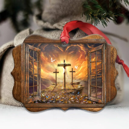Jesus Faith Heaven In The Window Butterfly And Flower - Horizontal Ornament - Owl Ohh - Owl Ohh