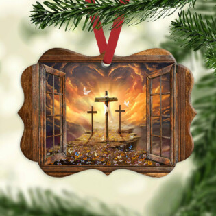 Jesus Faith Heaven In The Window Butterfly And Flower - Horizontal Ornament - Owl Ohh - Owl Ohh