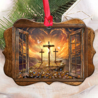 Jesus Faith Heaven In The Window Butterfly And Flower - Horizontal Ornament - Owl Ohh - Owl Ohh