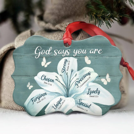 God Says You Are Faith Lily Flower - Horizontal Ornament - Owl Ohh