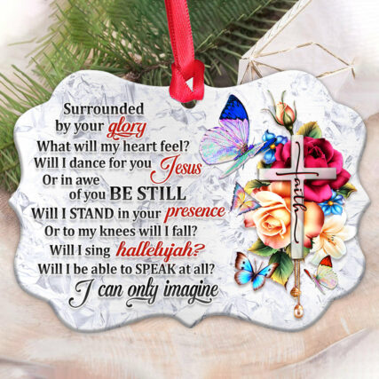 Jesus Faith Metal Style Butterfly Only Imagine Roses - Horizontal Ornament - Owl Ohh - Owl Ohh