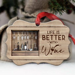 Wine Life Is Better - Horizontal Ornament - Owl Ohh - Owl Ohh
