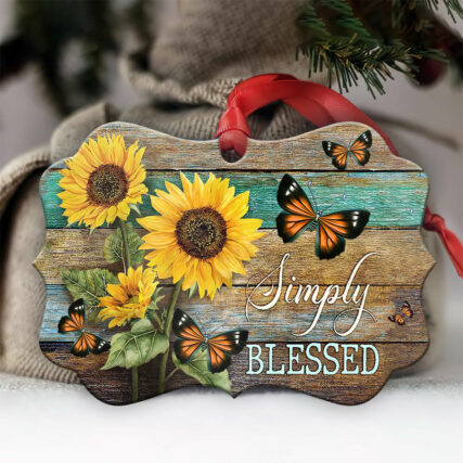 Butterfly Love Beautiful Sunflower - Horizontal Ornament - Owl Ohh - Owl Ohh