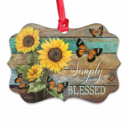 Butterfly Love Beautiful Sunflower - Horizontal Ornament - Owl Ohh - Owl Ohh