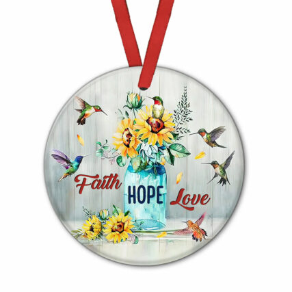Hummingbird Faith God Hope - Circle Ornament - Owl Ohh - Owl Ohh