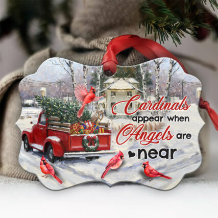 Cardinal Angels Among Us - Horizontal Ornament - Owl Ohh - Owl Ohh