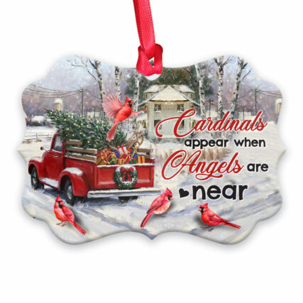 Cardinal Angels Among Us - Horizontal Ornament - Owl Ohh - Owl Ohh