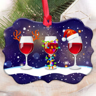 Wine All I Want For This Christmas Is Wine - Horizontal Ornament - Owl Ohh - Owl Ohh