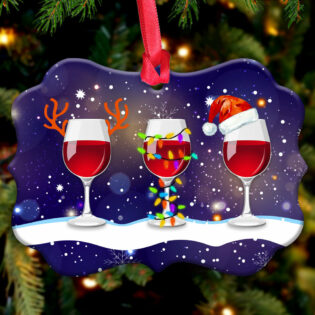 Wine All I Want For This Christmas Is Wine - Horizontal Ornament - Owl Ohh - Owl Ohh