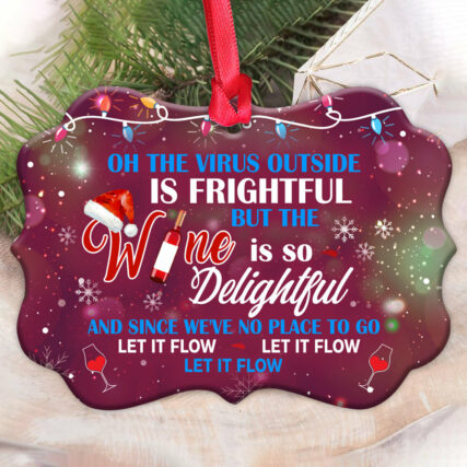 Wine Let It Flow Style - Horizontal Ornament - Owl Ohh - Owl Ohh