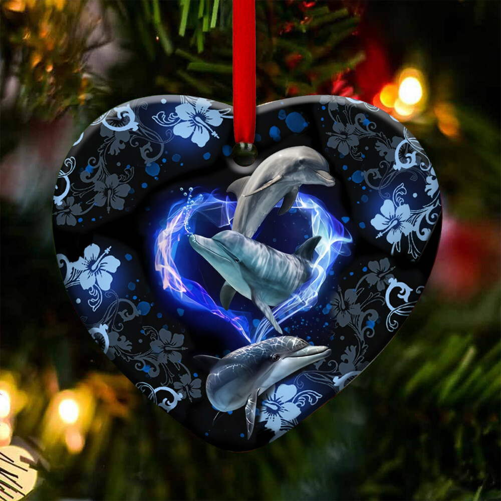 Dolphin Have The Lover - Heart Ornament - Owl Ohh - Owl Ohh