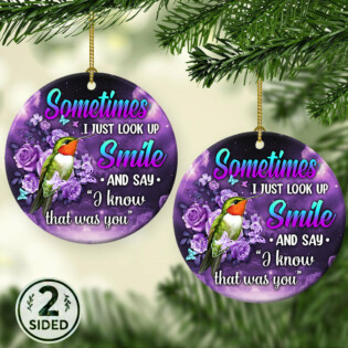 Hummingbird Purple Rose Memorial - Circle Ornament - Owl Ohh - Owl Ohh