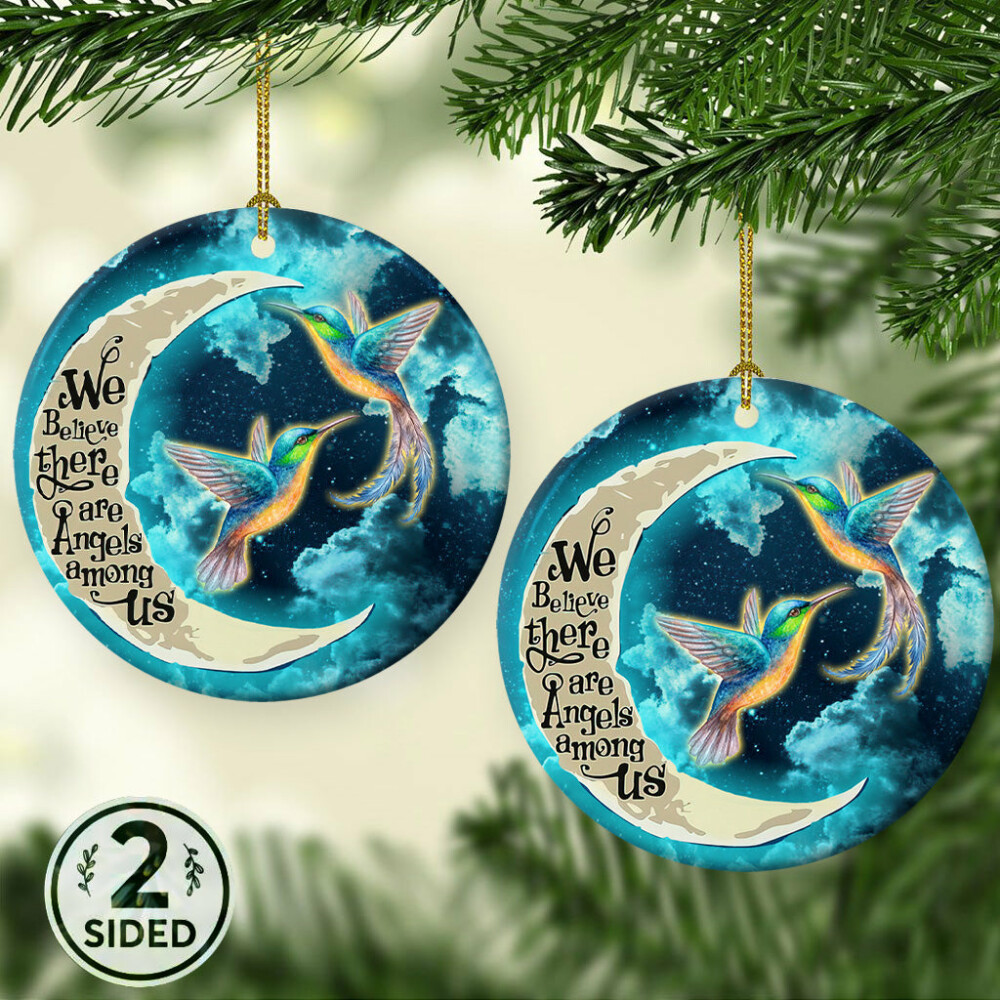 Hummingbird Memorial Moon Style - Circle Ornament - Owl Ohh - Owl Ohh