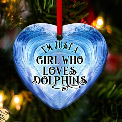 Dolphin Riding Wave Lover - Heart Ornament - Owl Ohh - Owl Ohh