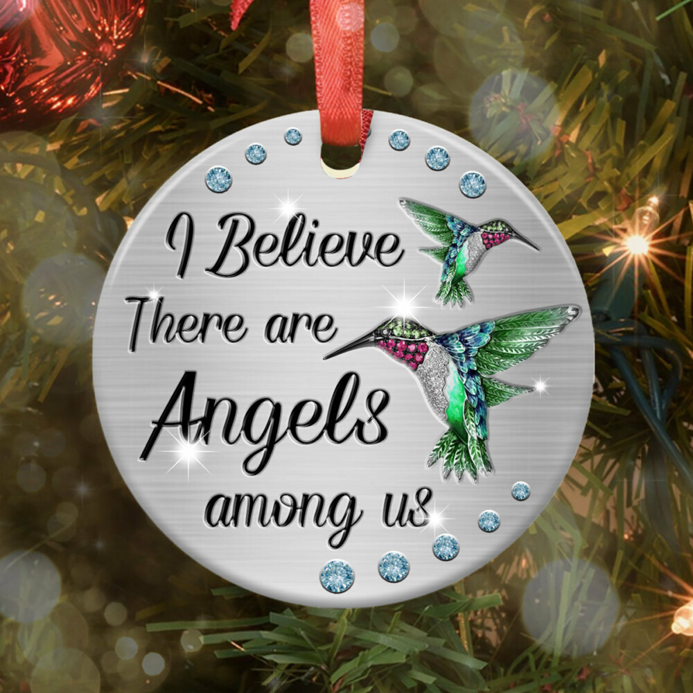Hummingbird Memorial Angels Among Us Jewelry Style - Circle Ornament - Owl Ohh - Owl Ohh