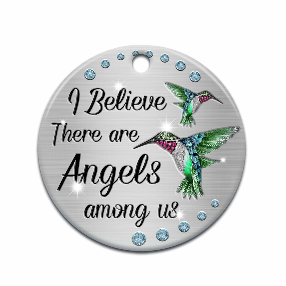 Hummingbird Memorial Angels Among Us Jewelry Style - Circle Ornament - Owl Ohh - Owl Ohh