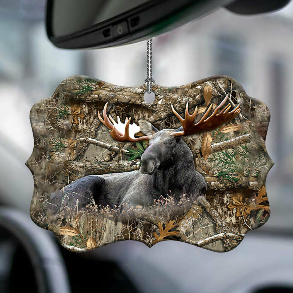 Hunting Moose Hunting In The Forest - Horizontal Ornament - Owl Ohh - Owl Ohh