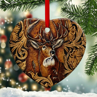 Hunting Wooden Style For Deer Hunting Lovers - Heart Ornament - Owl Ohh - Owl Ohh