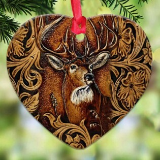 Hunting Wooden Style For Deer Hunting Lovers - Heart Ornament - Owl Ohh - Owl Ohh