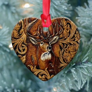 Hunting Wooden Style For Deer Hunting Lovers - Heart Ornament - Owl Ohh - Owl Ohh