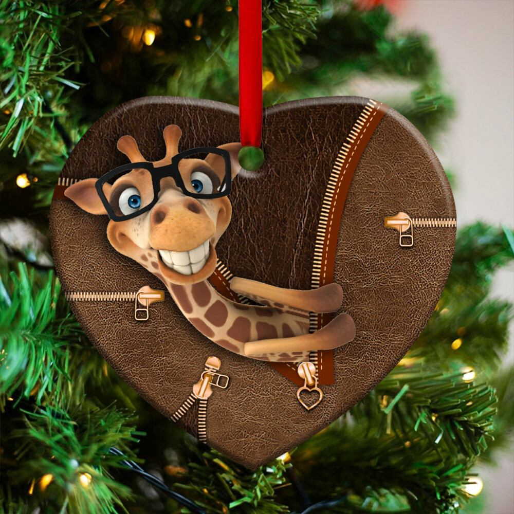Giraffe Cute Classic Style - Heart Ornament - Owl Ohh - Owl Ohh