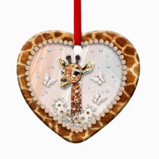 Giraffe Floral Butterfly So Twinkle - Heart Ornament - Owl Ohh - Owl Ohh
