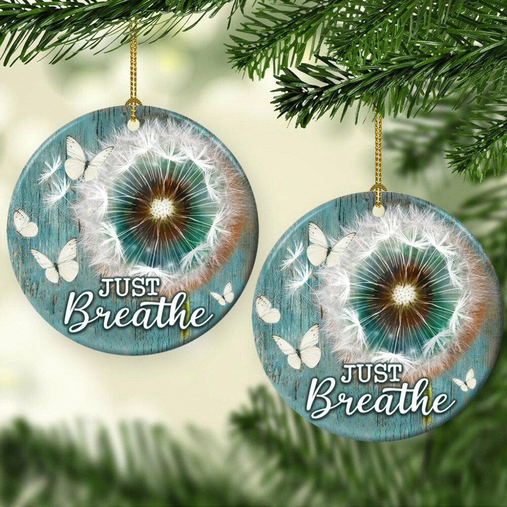 Dandelion Faith Butterfly So Beautiful - Circle Ornament - Owl Ohh - Owl Ohh