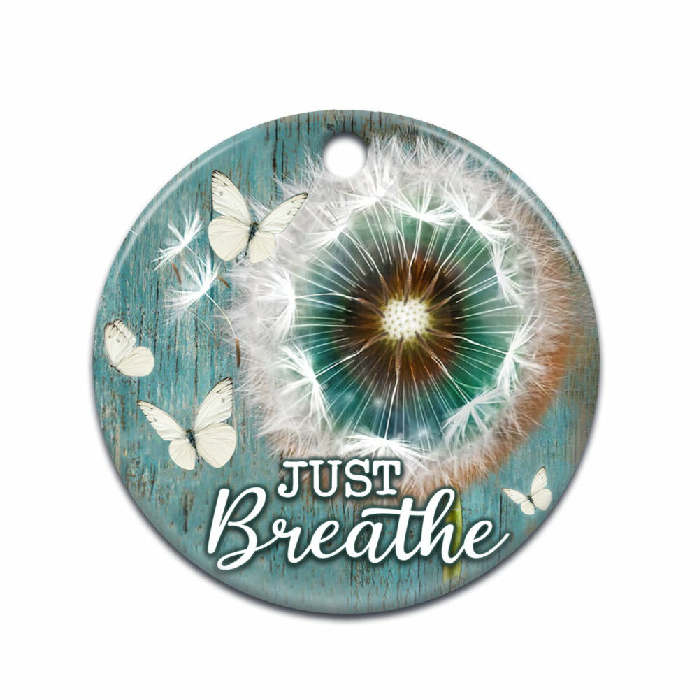 Dandelion Faith Butterfly So Beautiful - Circle Ornament - Owl Ohh - Owl Ohh