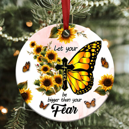 Butterfly Faith Sunflower Style - Circle Ornament - Owl Ohh - Owl Ohh