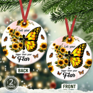 Butterfly Faith Sunflower Style - Circle Ornament - Owl Ohh - Owl Ohh