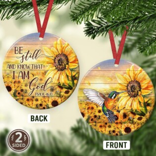 Hummingbird Be Still Faith Sunflower - Circle Ornament - Owl Ohh - Owl Ohh
