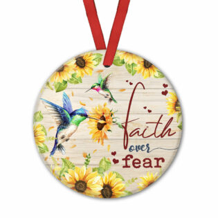 Hummingbird Faith Over Fear - Circle Ornament - Owl Ohh - Owl Ohh