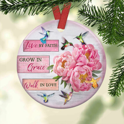 Hummingbird Faith Walk In Love - Circle Ornament - Owl Ohh - Owl Ohh