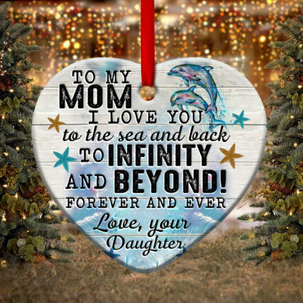 Dolphin To My Mom - Heart Ornament - Owl Ohh - Owl Ohh