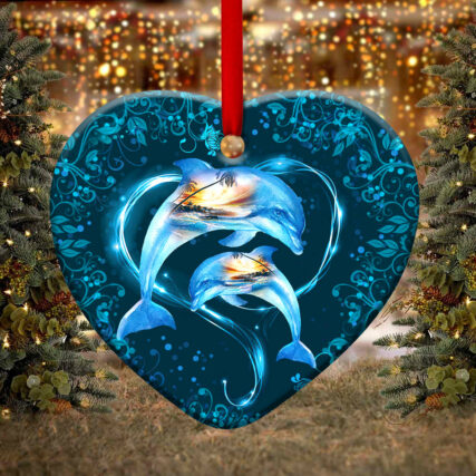 Dolphin To My Daughter - Heart Ornament - Owl Ohh - Owl Ohh