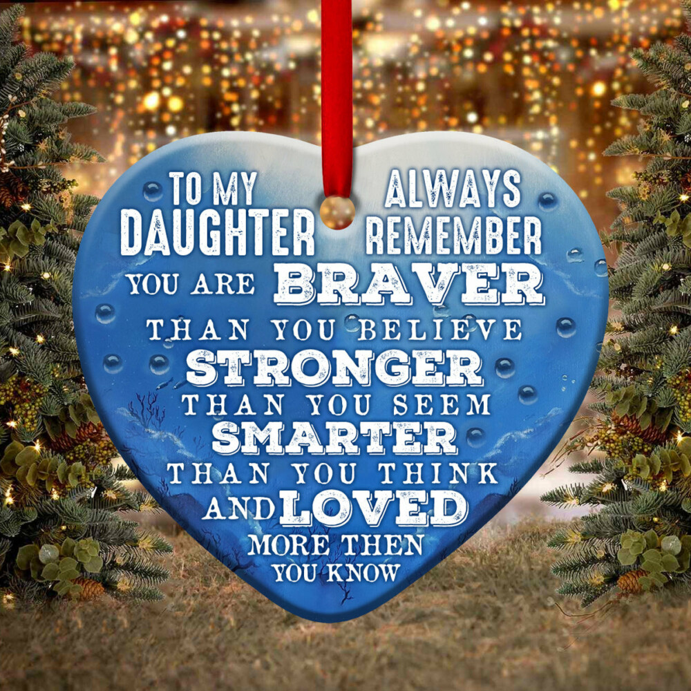 Dolphin To My Daughter Loved You - Heart Ornament - Owl Ohh - Owl Ohh