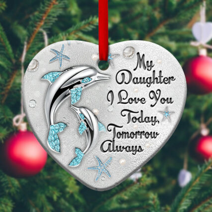 Dolphin Mother Daughter I Love You Jewelry Style - Heart Ornament - Owl Ohh - Owl Ohh