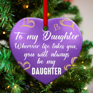 Dolphin To My Daughter Sunset - Heart Ornament - Owl Ohh - Owl Ohh
