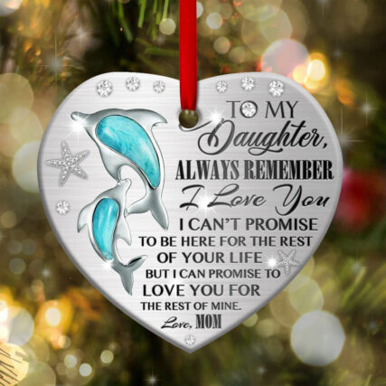 Dolphin Mother Send To Daughter - Heart Ornament - Owl Ohh - Owl Ohh