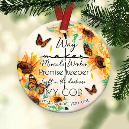 Sunflower Faith Way Maker Sunflower - Circle Ornament - Owl Ohh - Owl Ohh
