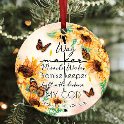 Sunflower Faith Way Maker Sunflower - Circle Ornament - Owl Ohh - Owl Ohh